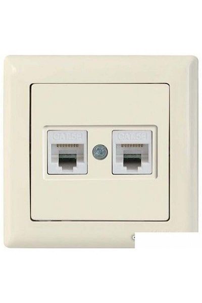 Mutlusan Rita Data Socket 2Xrj45 (Cat6) (2220 141 0101B) White with Blister