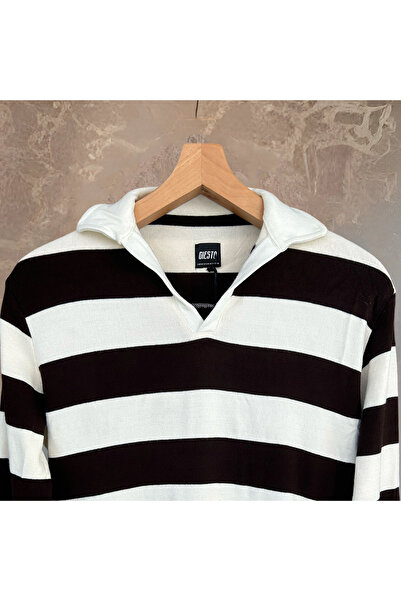 Hazhers Мъжки раиран суитшърт с голям размер