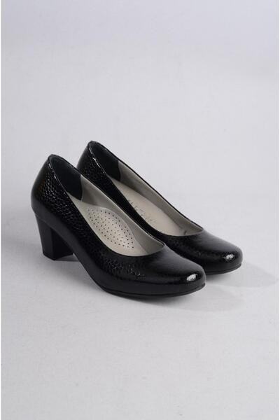 SEÇ KUNDURA ΓΝΗΣΙΟ ΔΕΡΜΑ - Μαύρα εμπριμέ γυναικεία παπούτσια Comfort με τακού...