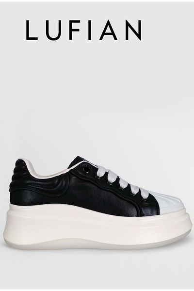 Kocamanlar Ayakkabı Lufian 121230023GloriUnisex Black Leather Sneaker