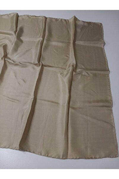 Aker Beige Solid Color Tivil Silk Scarf-11-Kvs0384