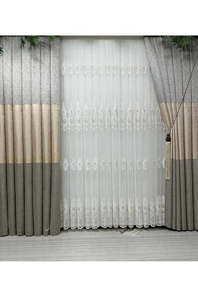 NİVEMESHOME Nivemeshome Deren 2846 1/3 Tight Pleated Tulle Curtain Apm