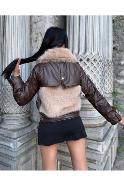 ASEDE Кожено палто с подплата с яка и вносна кожа Лолита със специален дизайн