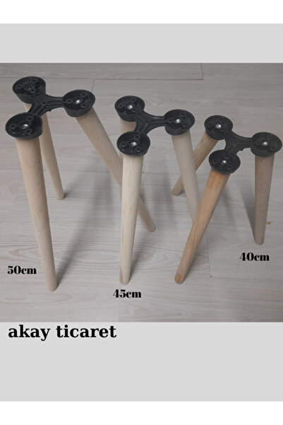 AKAY TİCARET AHŞAP KONİK AYAK [40 CM 45 CM 50 CM ] ÜÇLÜ TAKIM