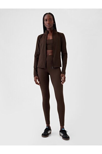 GAP Kadın Kahverengi GapFit Yüksek Bel Güç Tam Boy Tayt