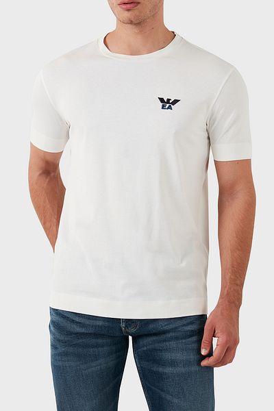Emporio Armani Ανδρικό βαμβακερό μπλουζάκι με λεπτή εφαρμογή με λαιμόκοψη - 6d1tm1 1jocz 01b8