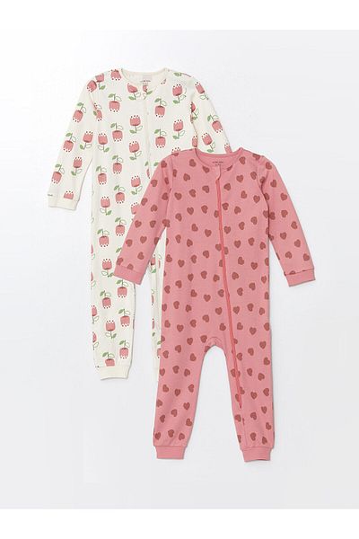 LC Waikiki Lcw Crew Neck Printed Baby Girl Jumpsuit 2 Pieces