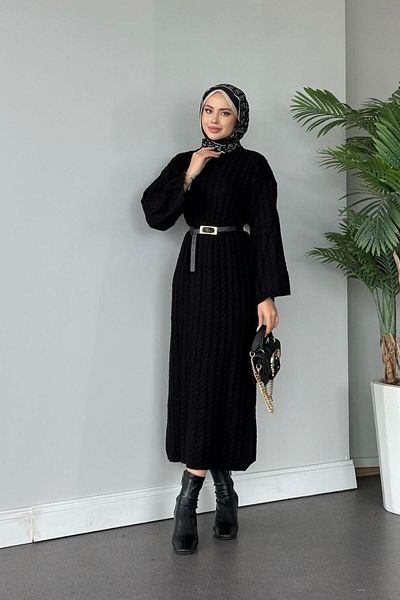 Şule Giyim Şura Knitwear Φόρεμα Μαύρο