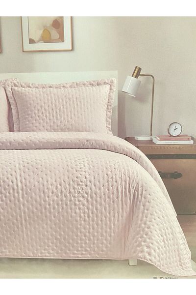 YGT Home Helena Double Bedspread Set - Powder |   Flywheel Pillow Case 240X260