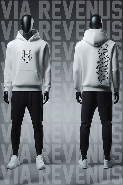 Vordevia Al Crescent Printed Wide Fit Hoodie and Sweatpants Unisex Sports Set