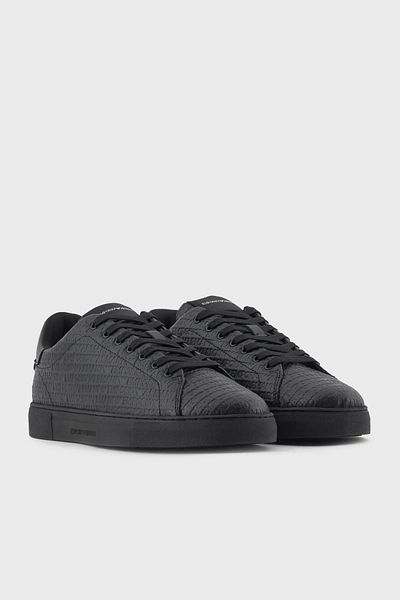 Emporio Armani Leather Logo Sneakers Men's Shoes X4X670 Xd432 00002