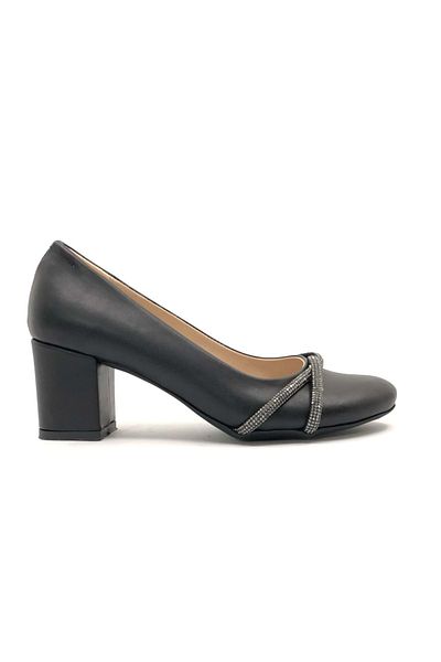 Kids Club Shoes Pantofi clasici de damă cu toc Mehtap Cross Stone NEGRI