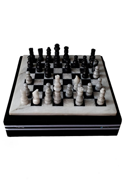 taru pasaj مجموعة شطرنج مصنوعة يدويًا من حجر العقيق الطبيعي - تصميم أنيق بالل...