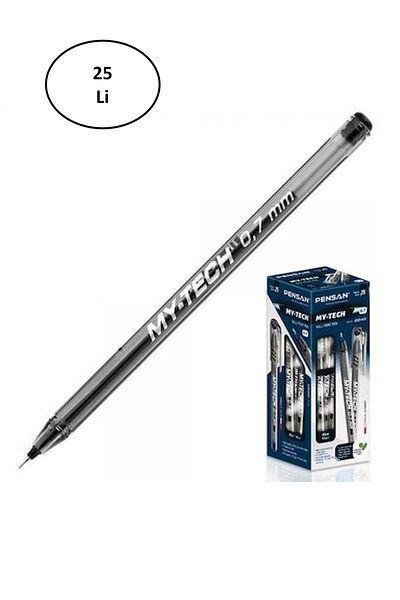 Pensan My Tech 0.7 Mm Black Ballpoint Pen - Pack of 25