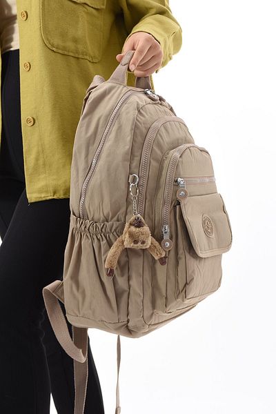 H&D COLLECTİON Αδιάβροχη υφασμάτινη σχολική τσάντα δημοτικού και γυμνασίου με δώρο μαϊμού 8803L