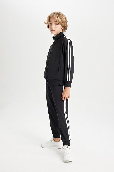 DeFacto Boy's Sweatshirt and Jogger Tracksuit Set - Zippered, Rubber Waist, D2042A824Au