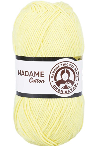 Ören Bayan 1 Piece Madame Cotton Hand Knitting Yarn Wool 100 Gr 006 Light Yellow