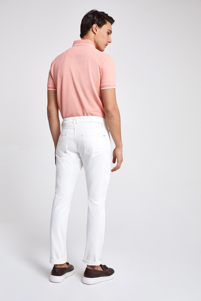 D'S Damat Ds Groom White Straight Denim Trousers