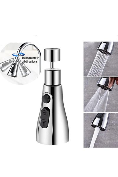 ANI OFİS KIRTASİYE A K 3 Functions 360 Degree Metallic Faucet Head