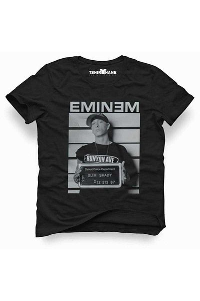 Tshirthane Ανδρικό μπλουζάκι Eminem Hip-hop Rap Music με στάμπα με λεπτή εφαρμογή