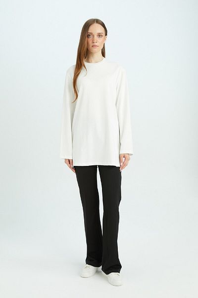 DeFacto Regular Fit Crew Neck Basic Solid Long Sleeve T-Shirt Tunik D4897AX24WN