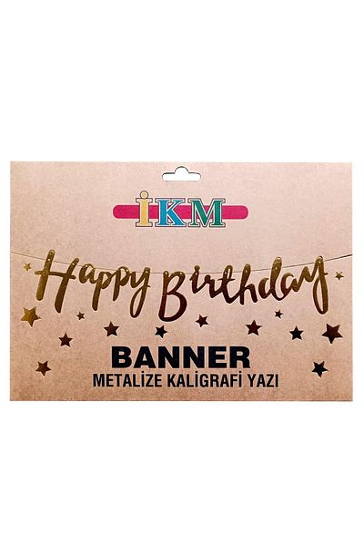CANSIN Ασημένιο πανό "HAPPY BIRTHDAY"
