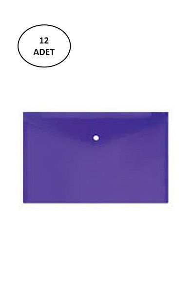 Rubenis A4 Transparent Frosted Pastel Colored Purple Snap File - 12 Pieces