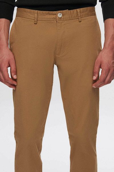 D'S Damat Παντελόνι Chino με κανονική εφαρμογή Camel