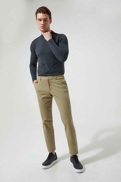 D'S Damat Regular Fit Green Straight Chino Pants