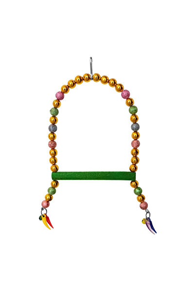 kapsulavm Bird Swing with Colorful Beads and Shiny Stones 10-16 cm