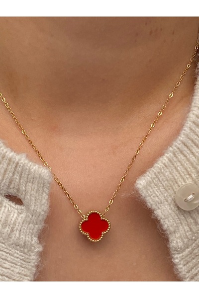 kems jewels Çelik Van Cleef Yonca Model Kolye