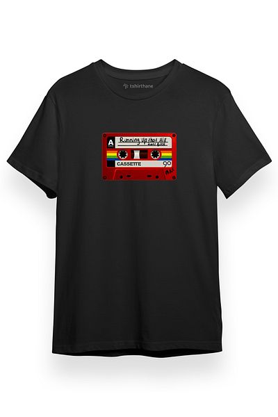Tshirthane Stranger Things Cassette Μαύρο κοντομάνικο ανδρικό μπλουζάκι