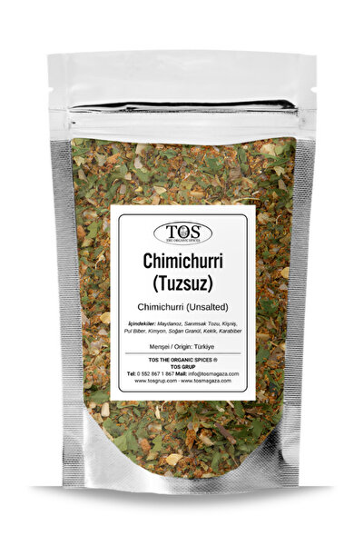 TOS The Organic Spices Chimichurri 100 gr Tuzsuz Chimichurri Salt-Free - Prem...