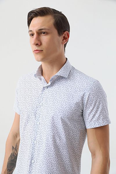 Twn Slim Fit Λευκό εμπριμέ πουκάμισο