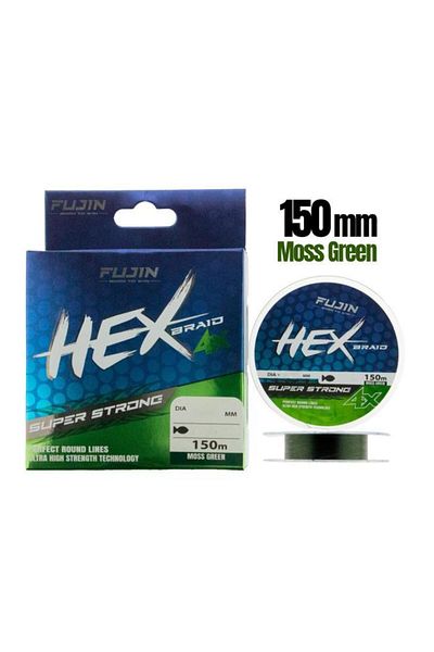 Fujin Hex Braid 4X 150Mt 0.08mm Moss Green Pe Ip Fishing Line