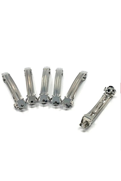 TıkTık AL 10 Adet 8 Cm Gümüş Renk Metal Otomatik Toka Boş Süslenmemiş