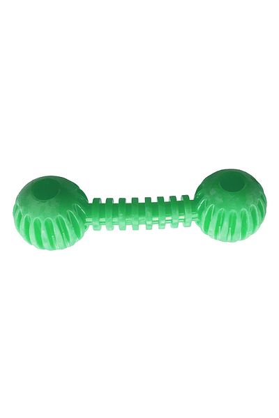 Angoravi Sturdy Plastic Dental Dumbel Dog Toy 12 X 3.5 cm Green