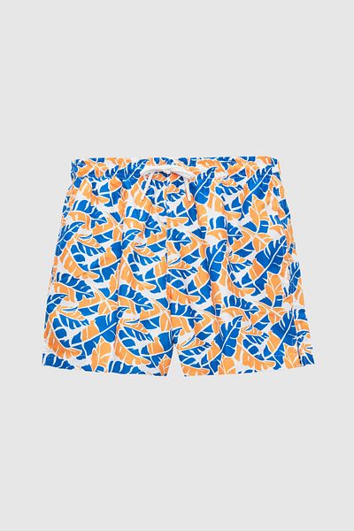 Twn Costum de baie cu pantaloni scurți cu imprimeu portocaliu cu ajustare normală