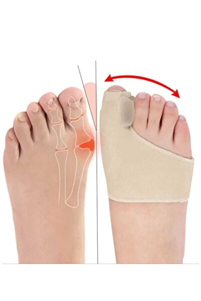 SHELAX Kumaş Kaplı Silikon Halluks Valgus Ayak Baş Parmak Kemik Çıkıntısı Düzeltici Gece Ateli Aparat