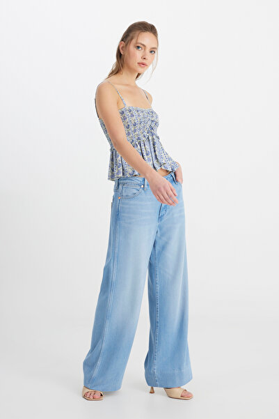 WRANGLER Wide Leg Fit Yüksek Bel Geniş Paça Mavi Jean Kot Pantolon