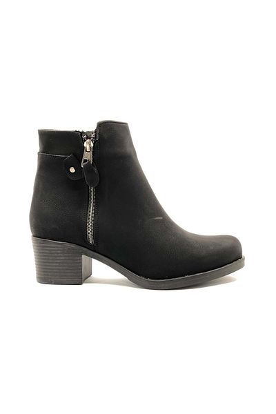 Kids Club Shoes Ayakdaş 2255 Γυναικείες μπότες με φερμουάρ στο πλάι ΜΑΥΡΟ