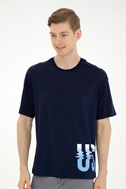 U.S. Polo Assn. Erkek Comfort Fit Bisiklet Yaka Lacivert Tişört 50287061-VR033