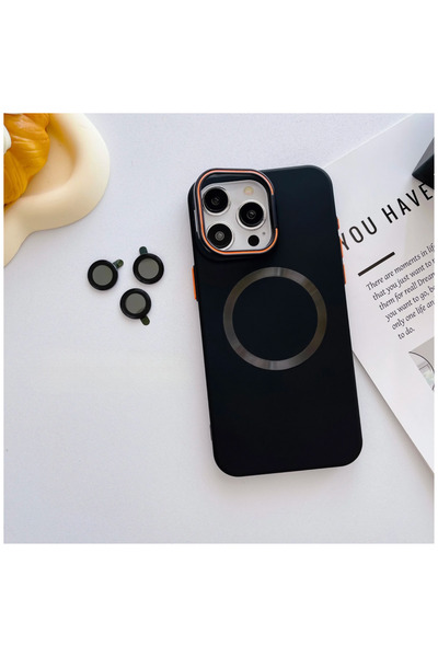Zebana Apple iPhone 15 Pro Uyumlu Kılıf Zebana Titanium Rubber Kılıf (Kablosu...