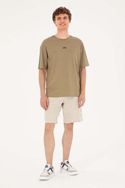 U.S. Polo Assn. Ανδρικό μπλουζάκι Comfort Fit Crew Neck Khaki 50287083-VR027
