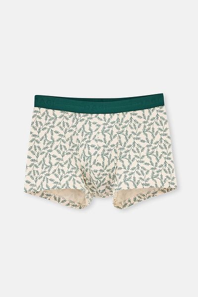 Dagi Cremefarbene 5210-Boxershorts aus gemusterter Baumwolle