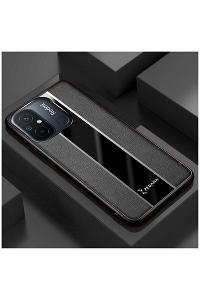Zebana حافظة متوافقة مع هاتف Xiaomi Redmi 12c حافظة جلدية فاخرة باللون الأسود