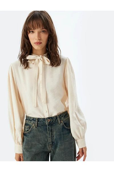 Koton Ecru Women's Shirt - 5Wak60098Ew Model