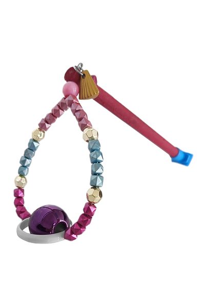 kapsulavm Rotating Bird Toy with Perch 10 Cm-16 cm Claret Red