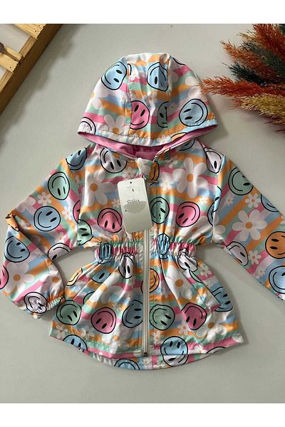 YARENKİDS Multicolored Girl's Raincoat