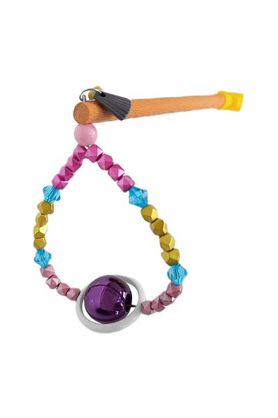 kapsulavm Rotating Bird Toy with Perch 10 Cm-16 cm Yellow